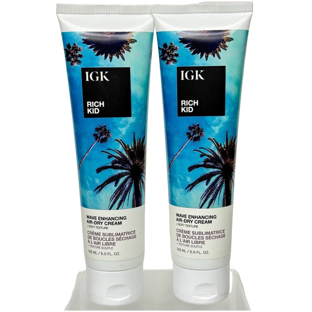 IGK RICH KID Wave Enhancing Air-Dry Cream 5 oz, 2 Pack